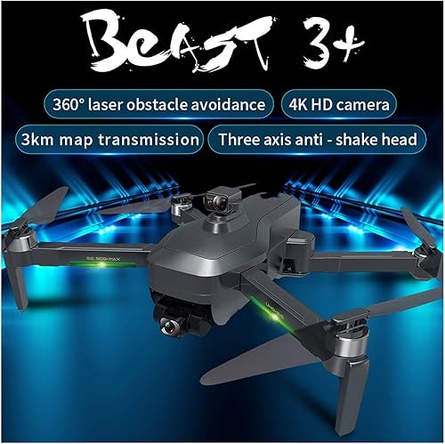 Miniatura 8 de Drone cámara Drone con cardán de 3 ejes profesional 4K HD GPS WiFi FPV RC Quadcopter remoto una tecla despegaraterrizaje (Color MAX-1B Tamaño 1)