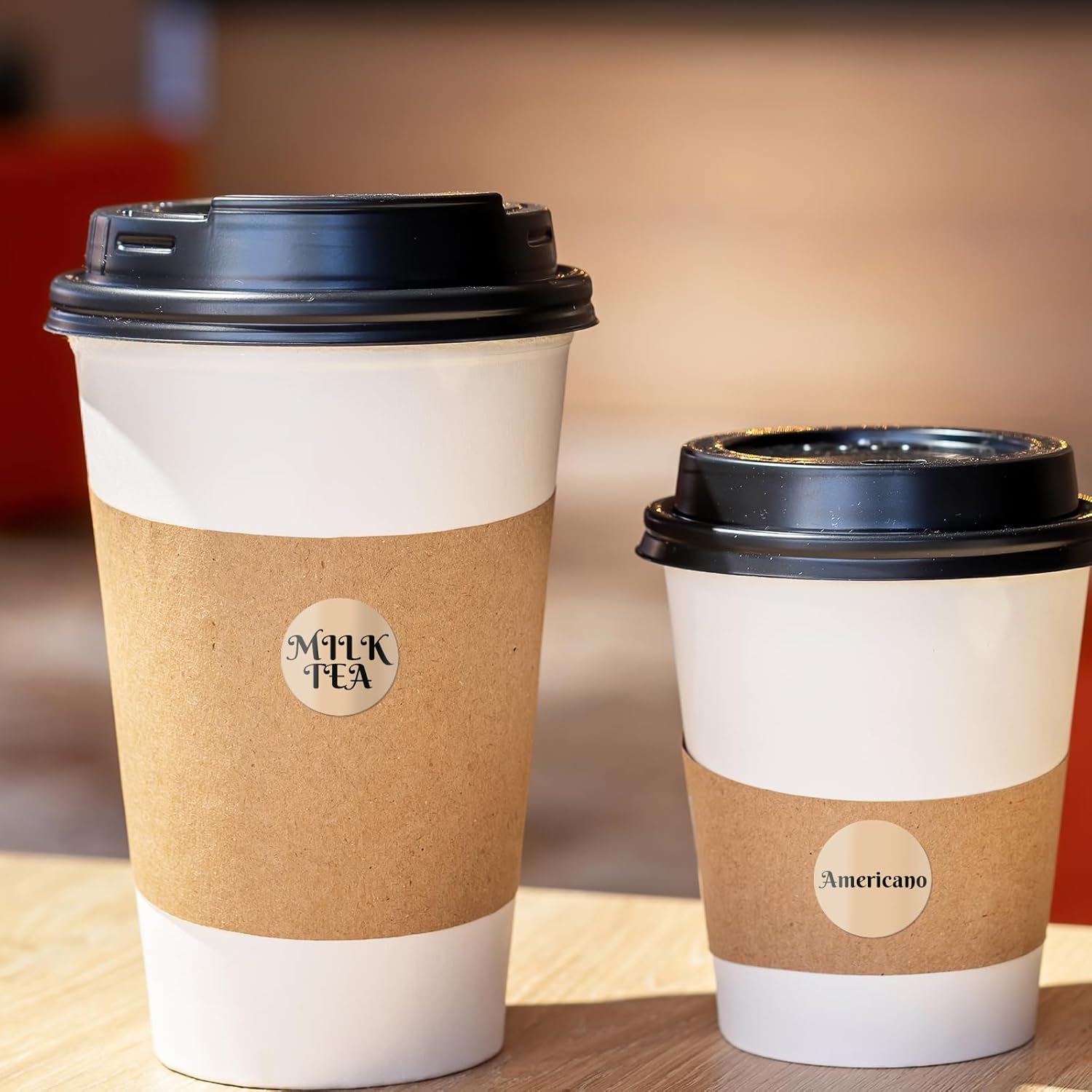 Khaki Circle Thermal Labels Vinyl 1 Inch Self-Adhesive Round Stickers Roll Waterproof Printer Decals Name Tag for QR Code DIY Office Address 500 PCS - Image 6