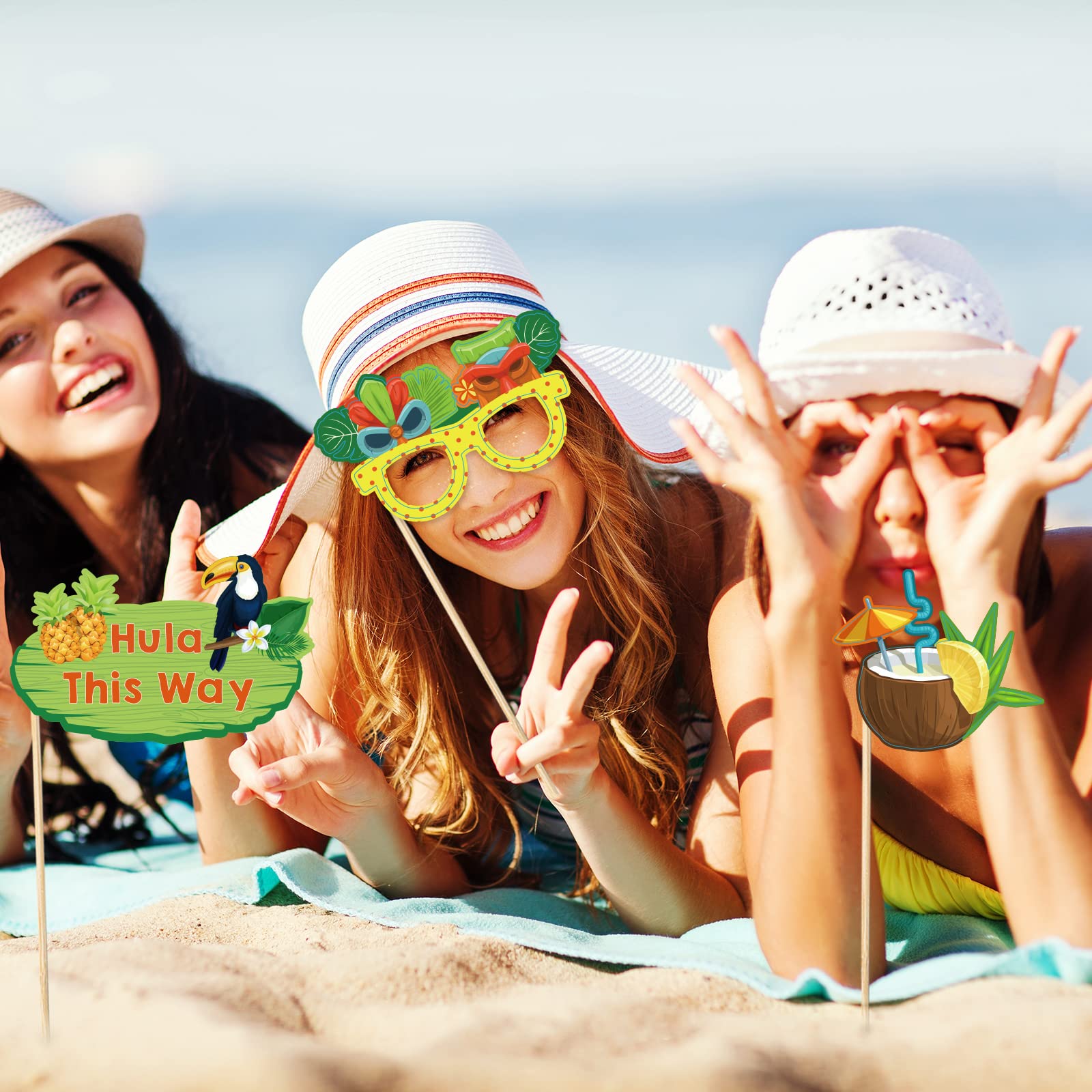 Bulk Sunglasses 8pcs, Luau Party Eyeglasses Bulk Beach Party Paper