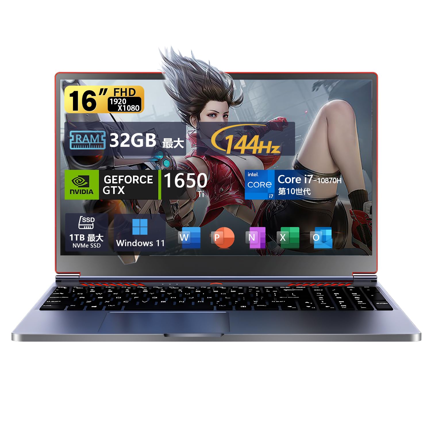 Amazon.co.jp: VETESA ゲーミングノートパソコン 第10世代 Core i7 