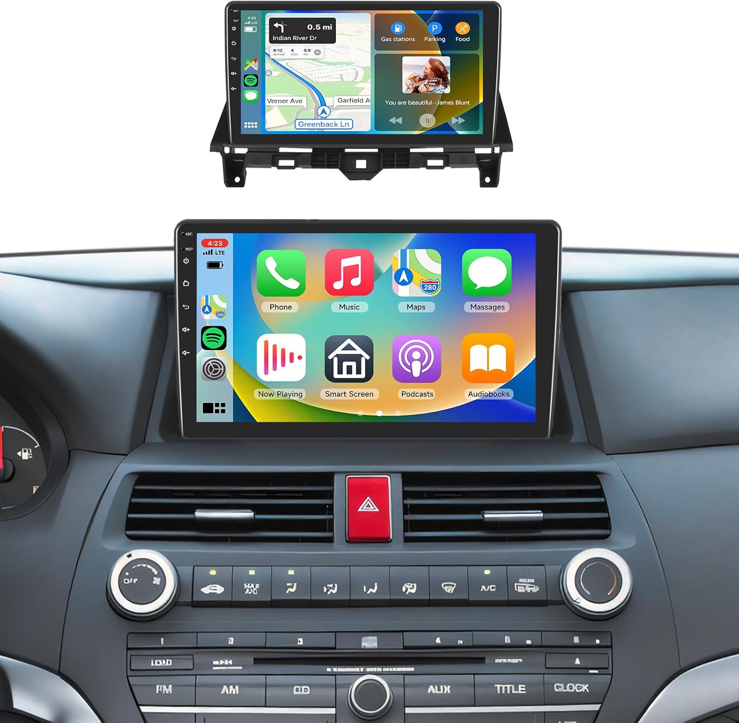 8Core 4G 64G 5GhzWiFi Radio for Honda Accord 8th 2008-2013,Android 13 Car Stereo with 10.1inch 1280X720P QLED Touch Screen Wireless Carplay Android Auto DSP 46EQ Bluetooth5.0 GPS FM/RDS Backup Camera