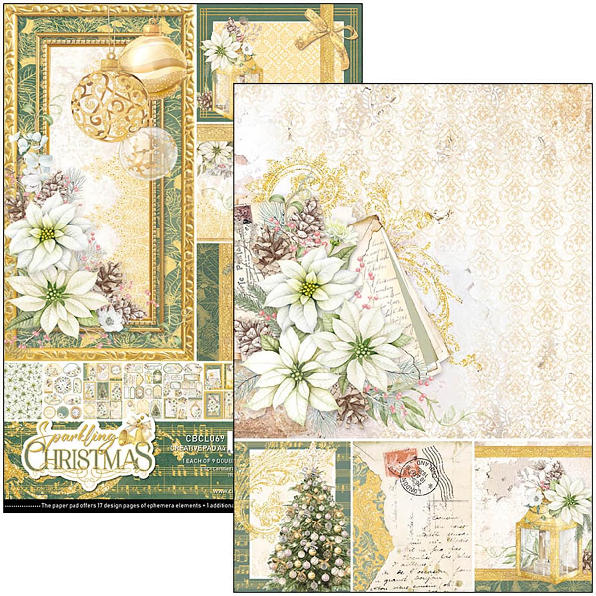 Ciao Bella Sparkling Christmas A4 Creative Pad - Image 2