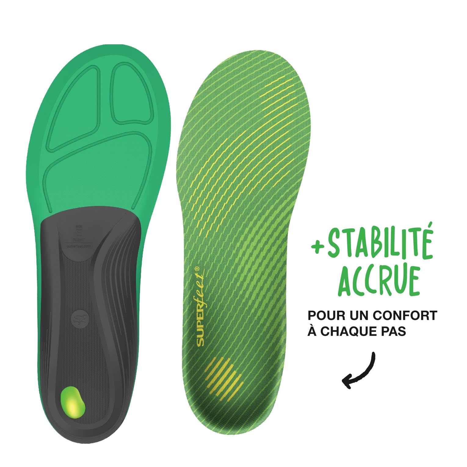 Superfeet Active Support Semelles à Voûte Plantaire Haute, EU 39-41 | Semelles Ajustées, Soutien de la Voûte Plantaire pour les Chaussures de Course, Conçues pour les Voûtes Hautes