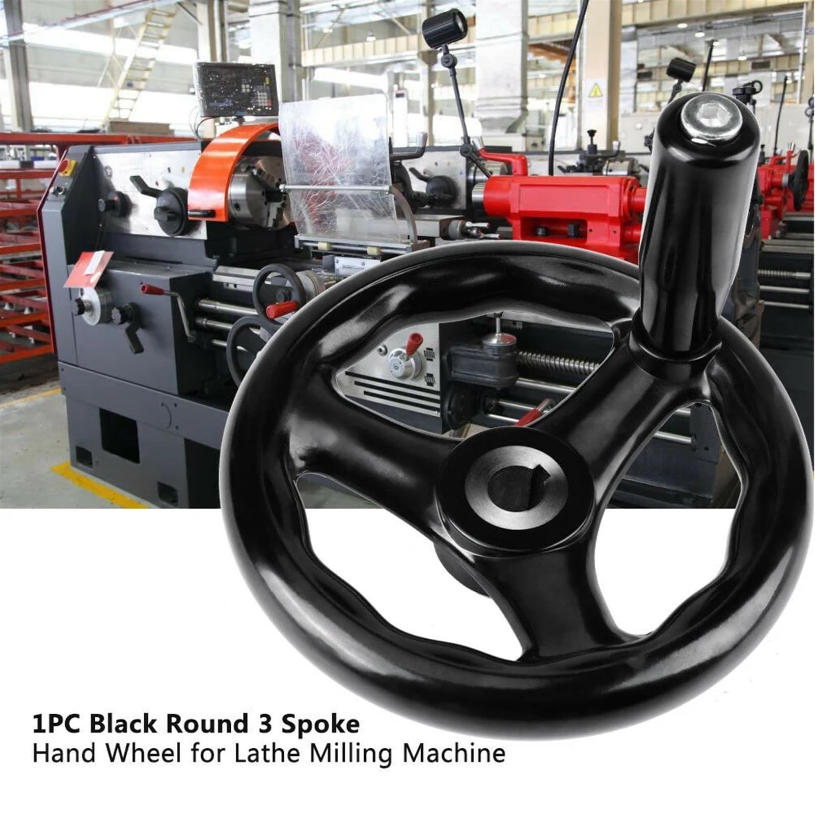 Volant De Manivelle Bakélite 80 Mm Avec Poignée – Robuste Pour Fraiseuse, Tour, Rectifieuse & Machines-Outils