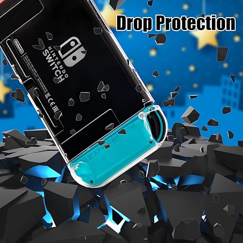Miniatura 3 de Switch Clear Case, Dockable Protective Hard Cover Case for Nintendo Switch and Soft TPU Grip Case for Joy-Con with Tempered Glass Screen Protector