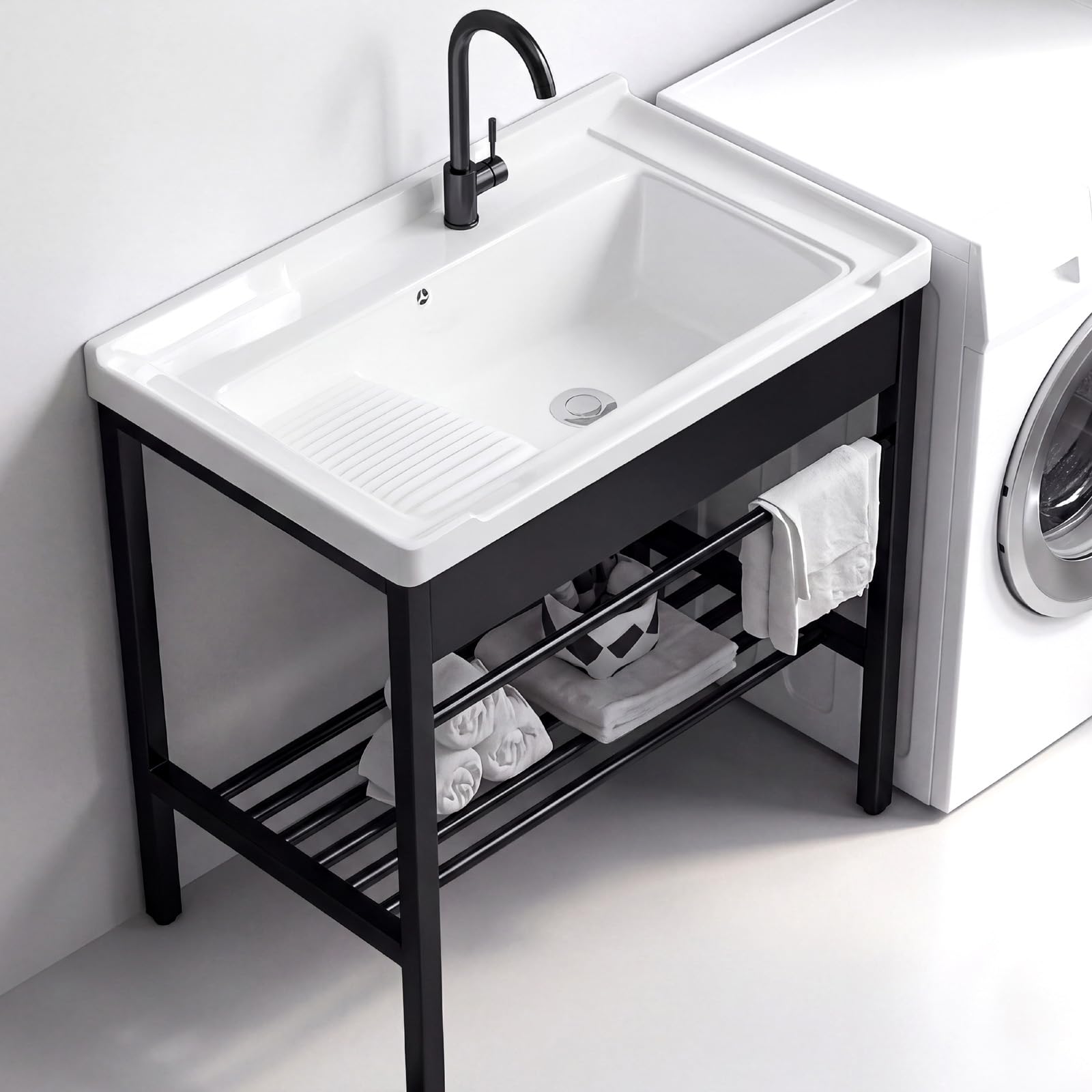 Freestanding Utility Sink with Washboard - GGW -1