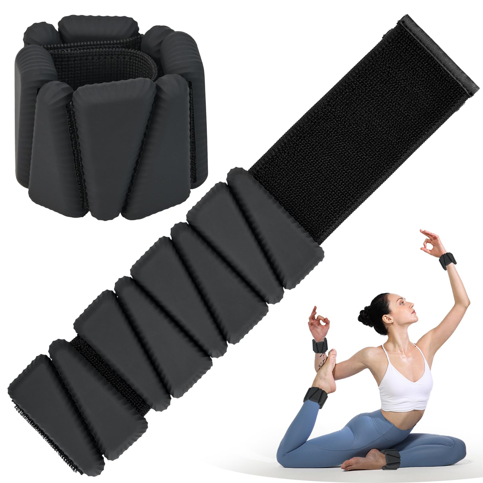 Adjustable Wrist Weights Set of 2 (0.5KG Each) Pilates Wrist and Ankle Weights for Women,Suitable for Walking, Yoga, Dance, Exercise, Pilates