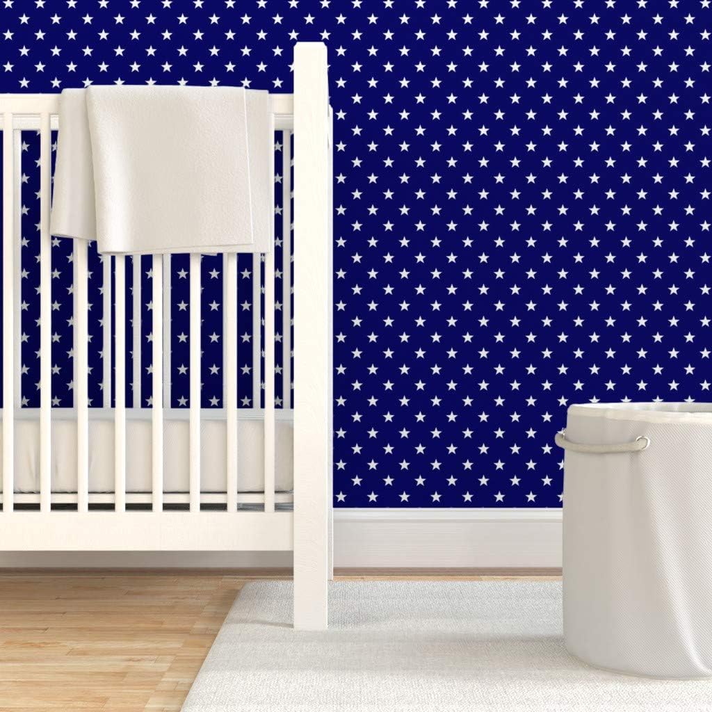 Peel & Stick Wallpaper 3ft x 2ft - Patriotic American Flag Blue White Stars July 4Th Independence Custom Removable Wallpaper by Spoonflower