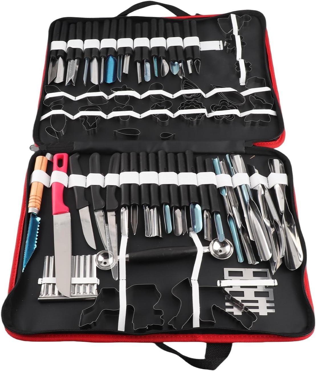 Yosoo 80PCS/Set Culinary Carving Tool Kit,Chrome steel Culinary Carving Peeling Tools Kit,for Fruit Vegetable Garnishing Carving Slicing including Carry Bag Halloween Pumpkin Carving Kit