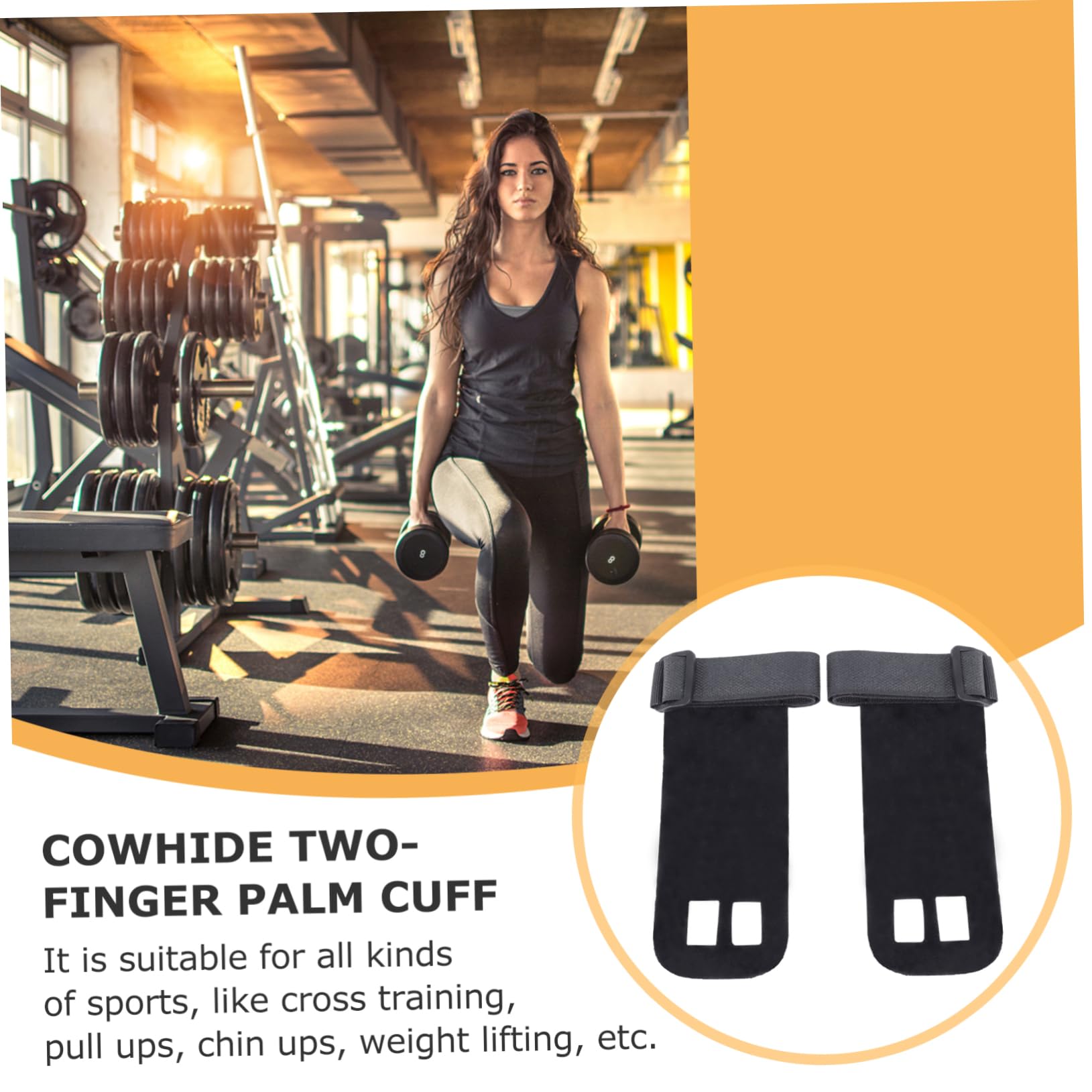 Gogogmee 1 Pair Natural Leather Hand Grips Gymnastics Pull up Wrist Support for Weight Lifting Grip Straps Hand Wraps