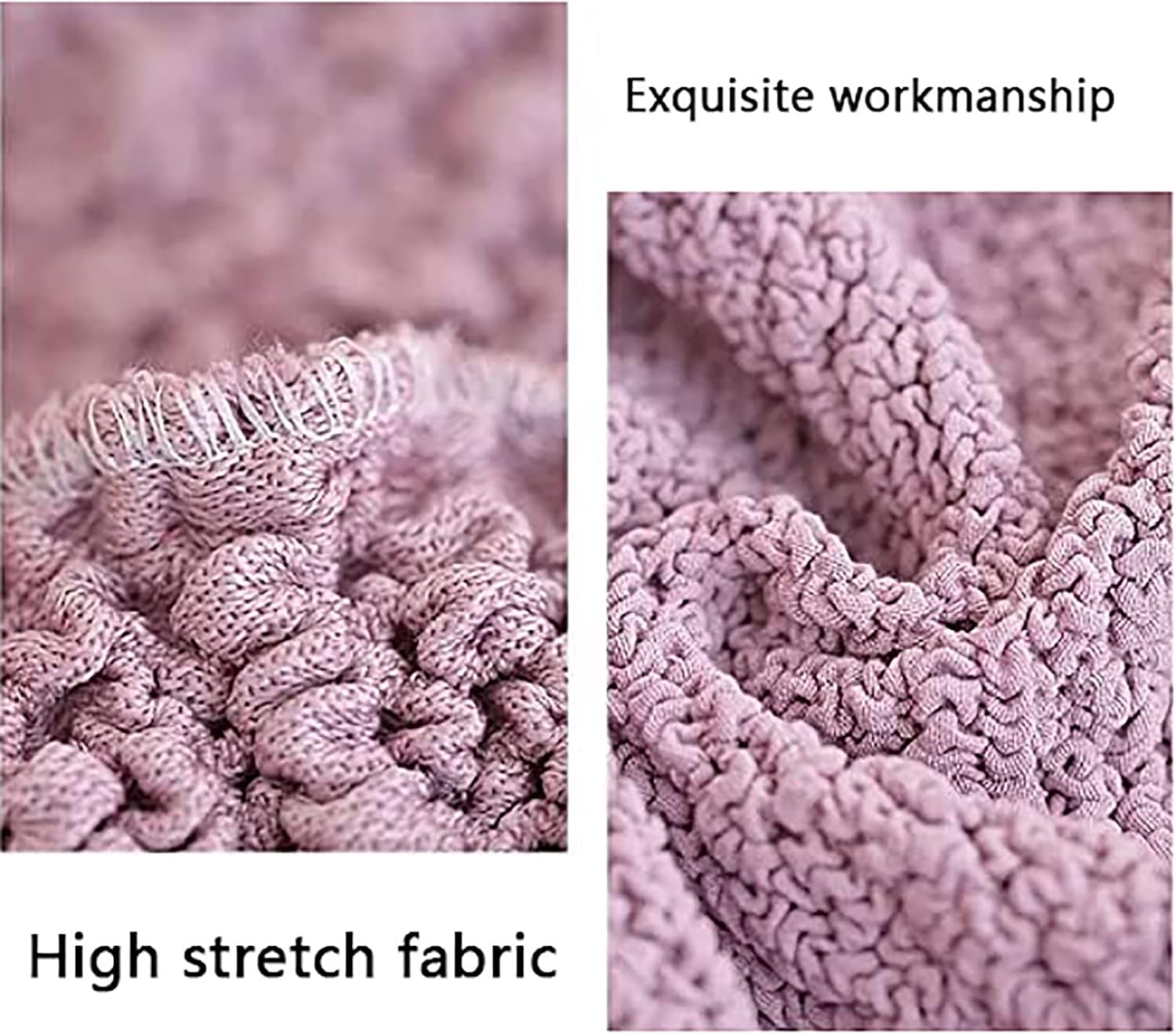 8 Pieces Stretch Recliner Couch Cover, Jacquard Recliner Chair Cover for Recliner Sofa, Washable 3 Seats Reclining Slipcovers Furniture Protector(Pink)