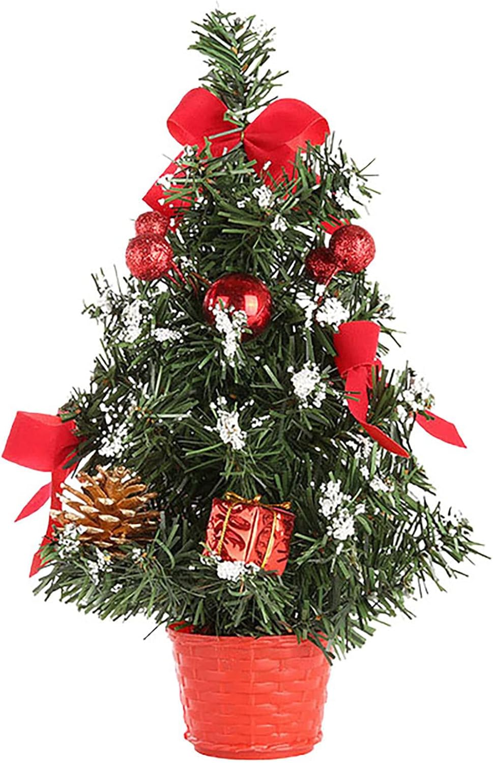 Chicmine 30cm Decorated Fadeless Mini Christmas Tree PVC Great Visual Effect Artificial