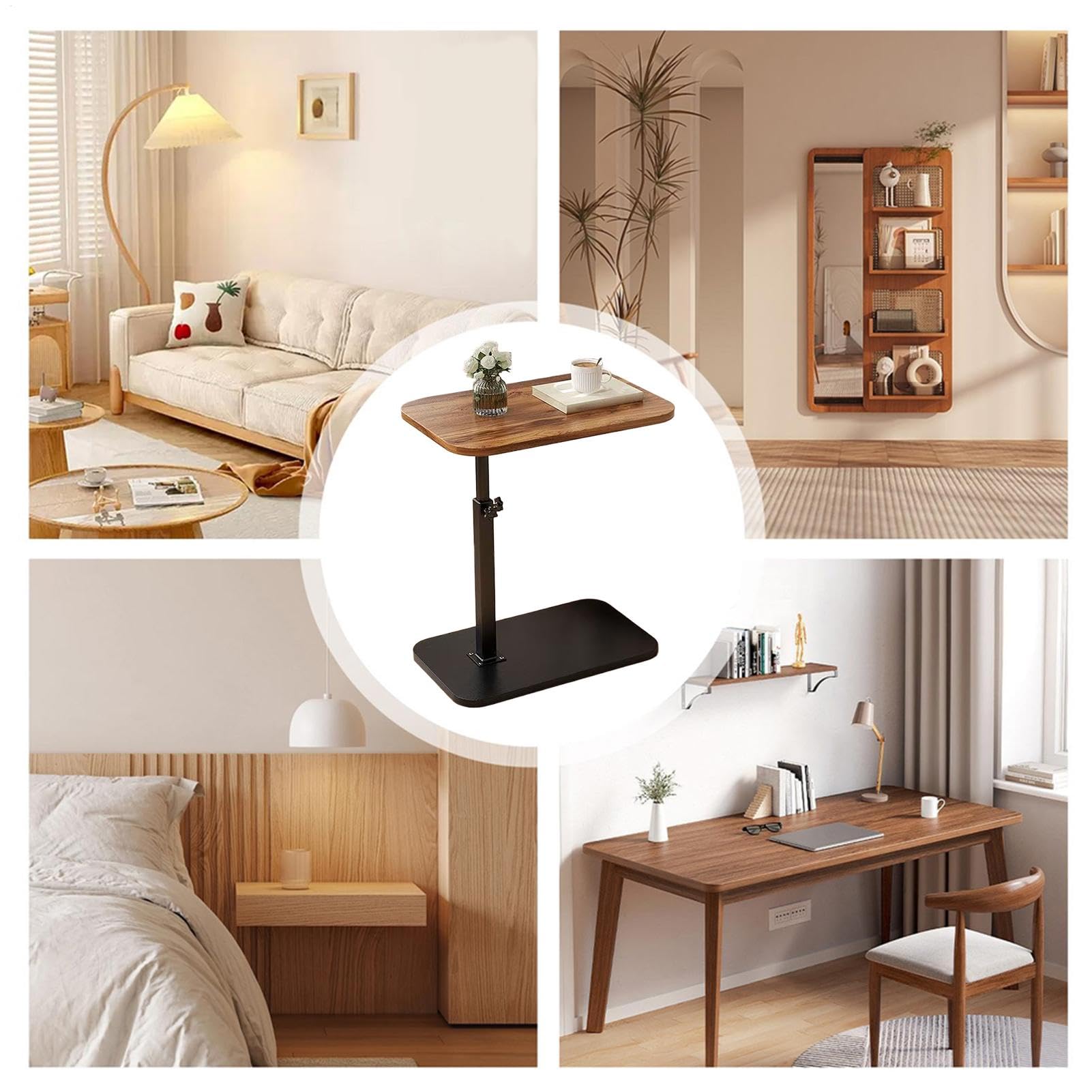 Tables for Couch, 360 Degree Rotatable TV Trays Table, Small End Table, Couch Table, Bed Side Table, Laptop Desk for Living Room, 360-Degree Rotatable TV Tray Table for Small Space and Living Room