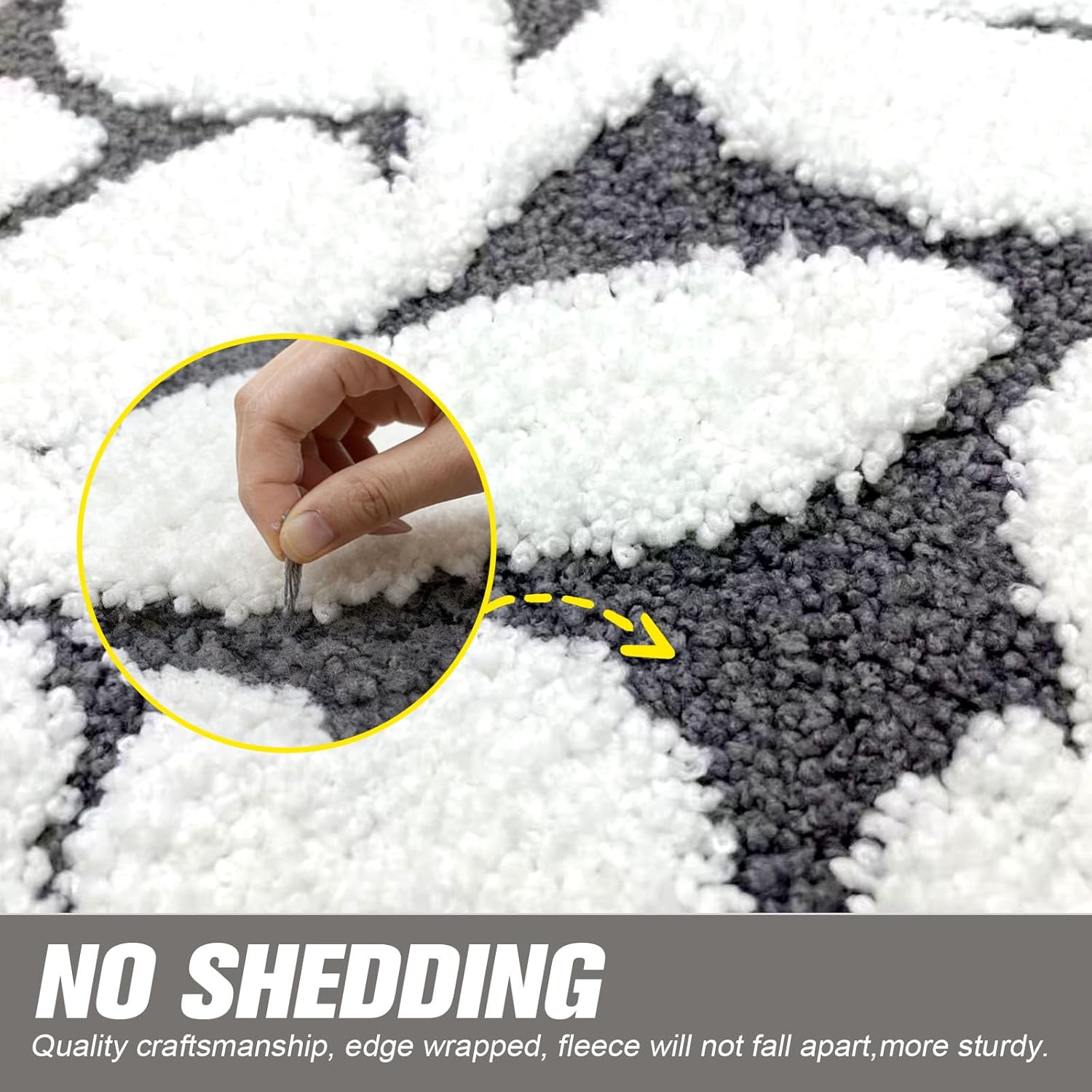 Fluffy 3D Floral Bath Mat - Non-Slip, Ultra Soft Microfiber Bathroom Rug, Water-Resistant & Absorbent Shaggy Carpet for Tub Shower Bathtub & Bedroom Floor Decor (Grey, 1'4" x 2')