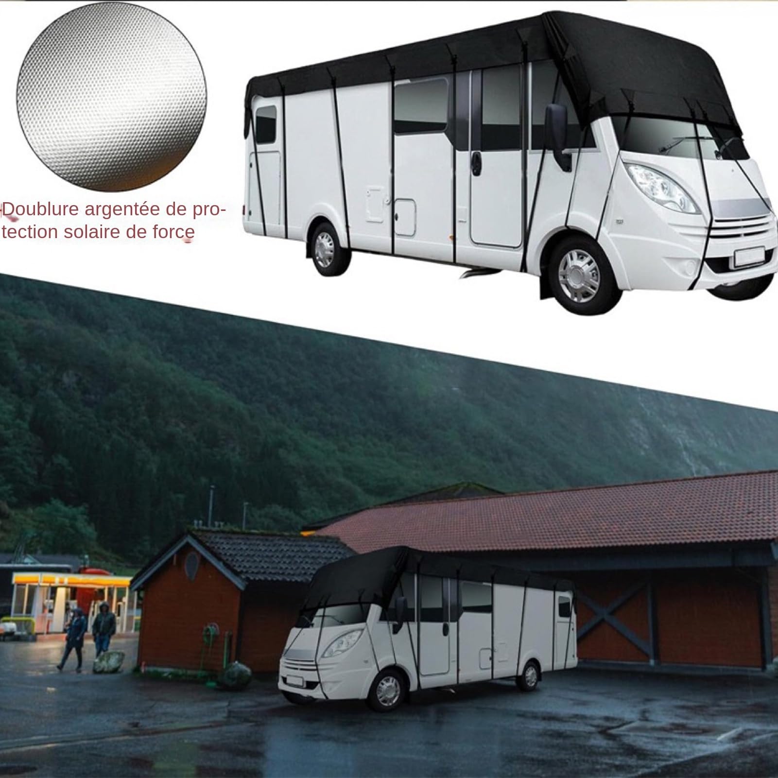 Cubierta para Techo De Auto Protector Impermeable De Oxford 210d | Toldo Protector Para Para Viajes Por Carretera, Playa, Camping, Autobuses, Lluvia Y Viento