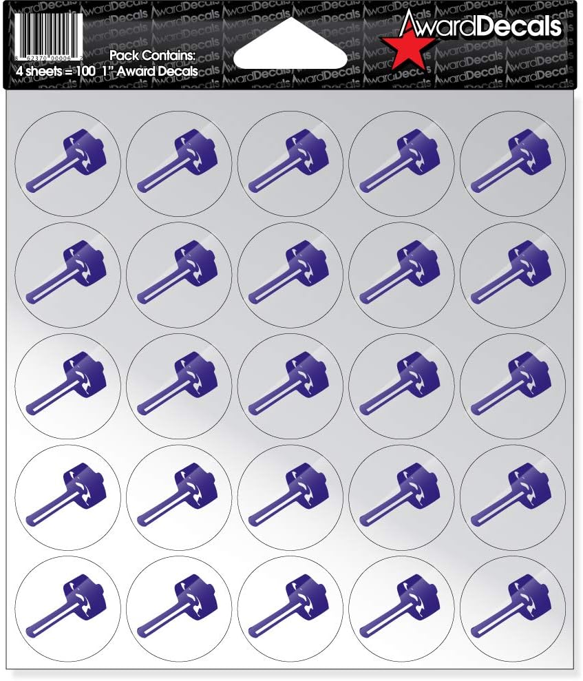 Award Decals Sledgehammer Award Decals (100 Stickers) (Vegas Gold on Clear)