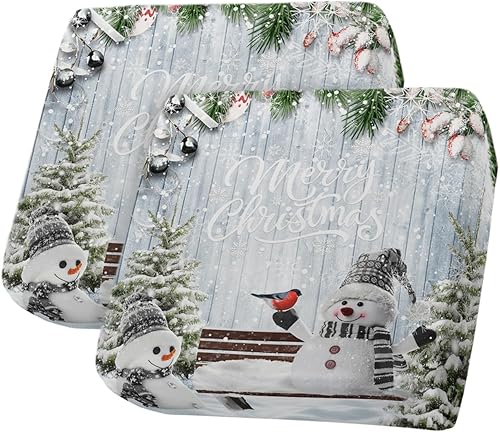 Fundas de cojín elásticas para sofá, seccional, individual, en forma de T, protector para muebles con parte inferior elástica, muñeco de nieve,