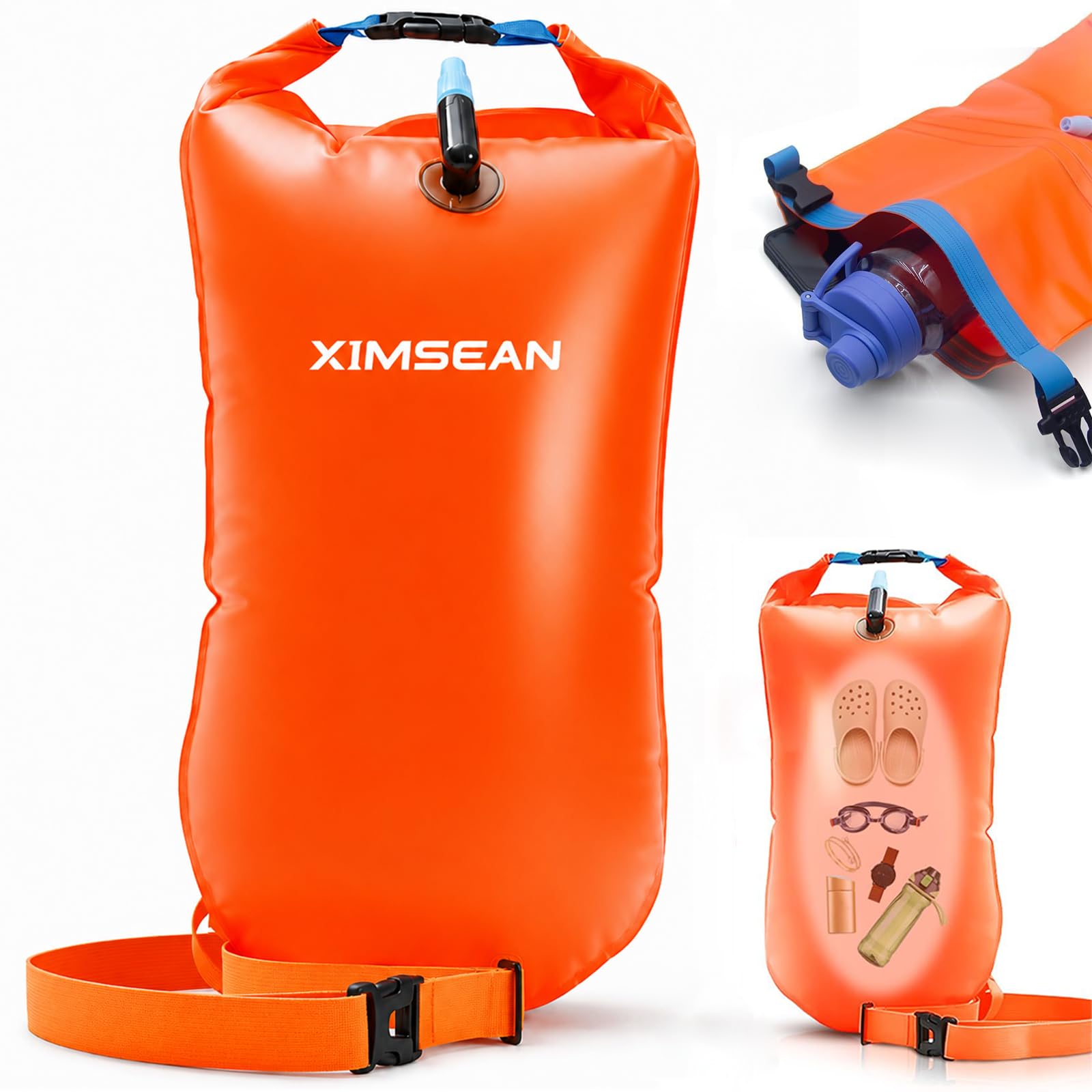 Swim Bubble Safety Tow Float Achieve Be Bright, Storage Space Available, Be Seen, Be Safer for Open Water Swimmers and Triathletes During Outdoor Swimming High Visibility Buoy-image-6