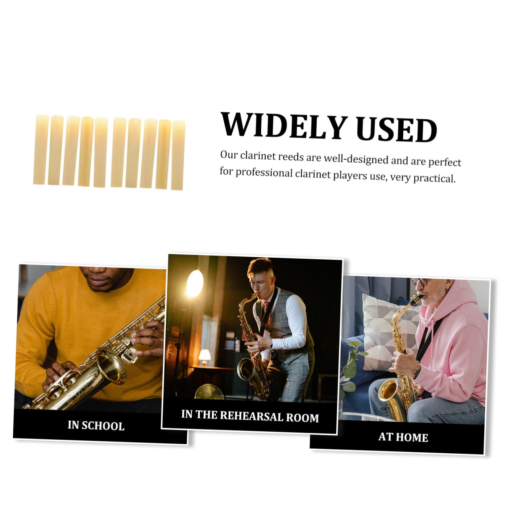 QUMIIRITY 10 Pieces Clarinet Saxophone Hardness 3.0 for Instrument Accessories Natural Fine Craftsmanship Easy to Carry