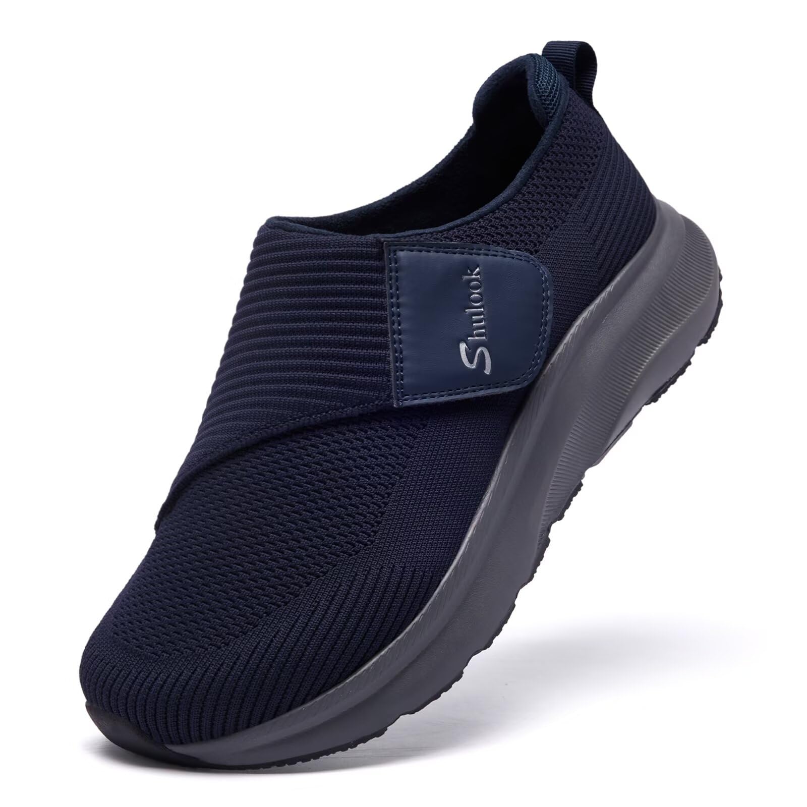 SHULOOK Diabetiker Schuhe Herren Extra Weit Leichte | Schuhe für Geschwollene Füße Senior Schuhe mit Klettverschluss Sneakers