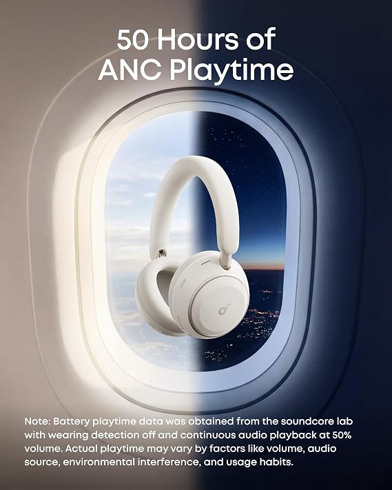 soundcore Anker Space 2,Active Noise Cancelling, Over-Ear Headphones