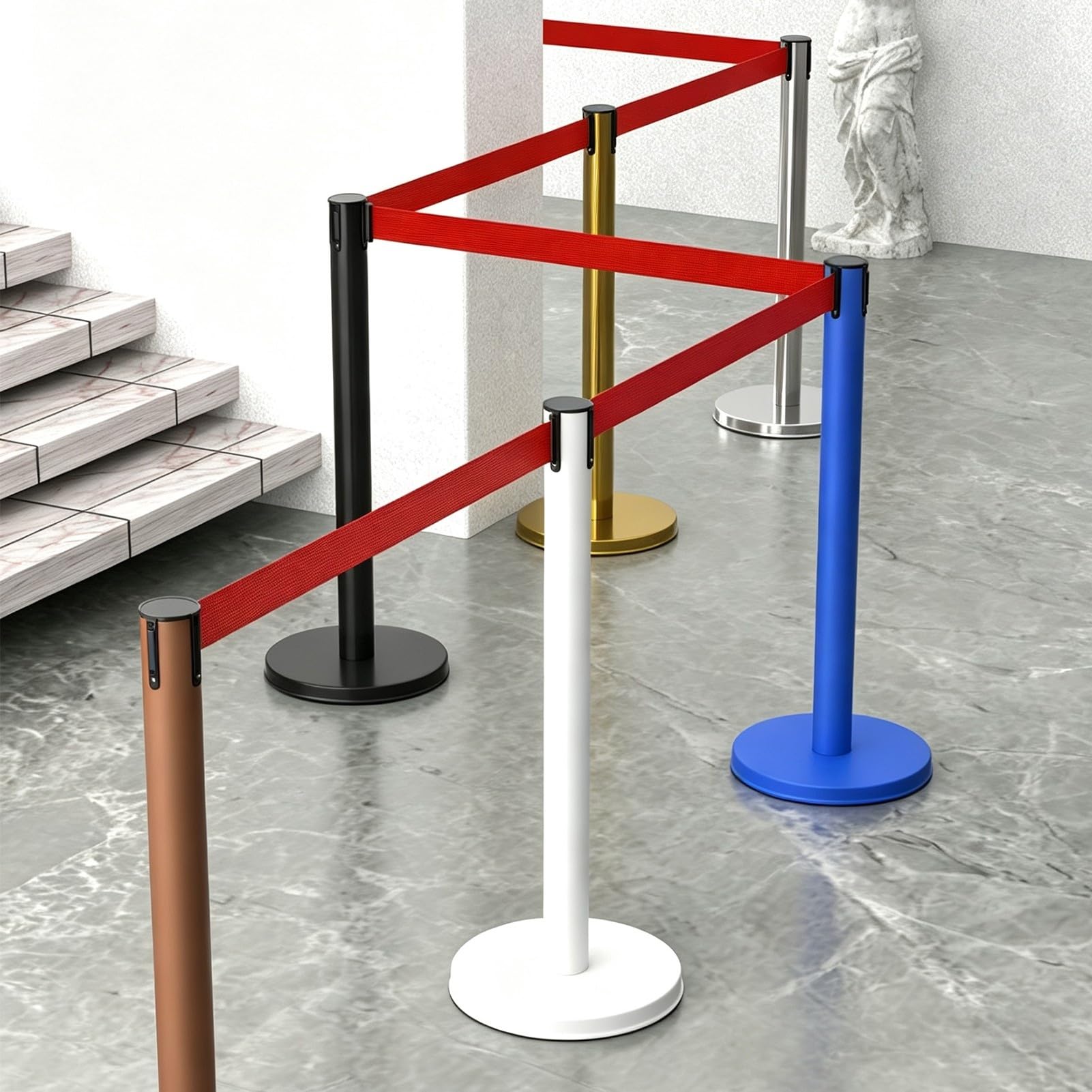 Montanti for Barriera Controllo Della Folla con Cintura Retrattile
