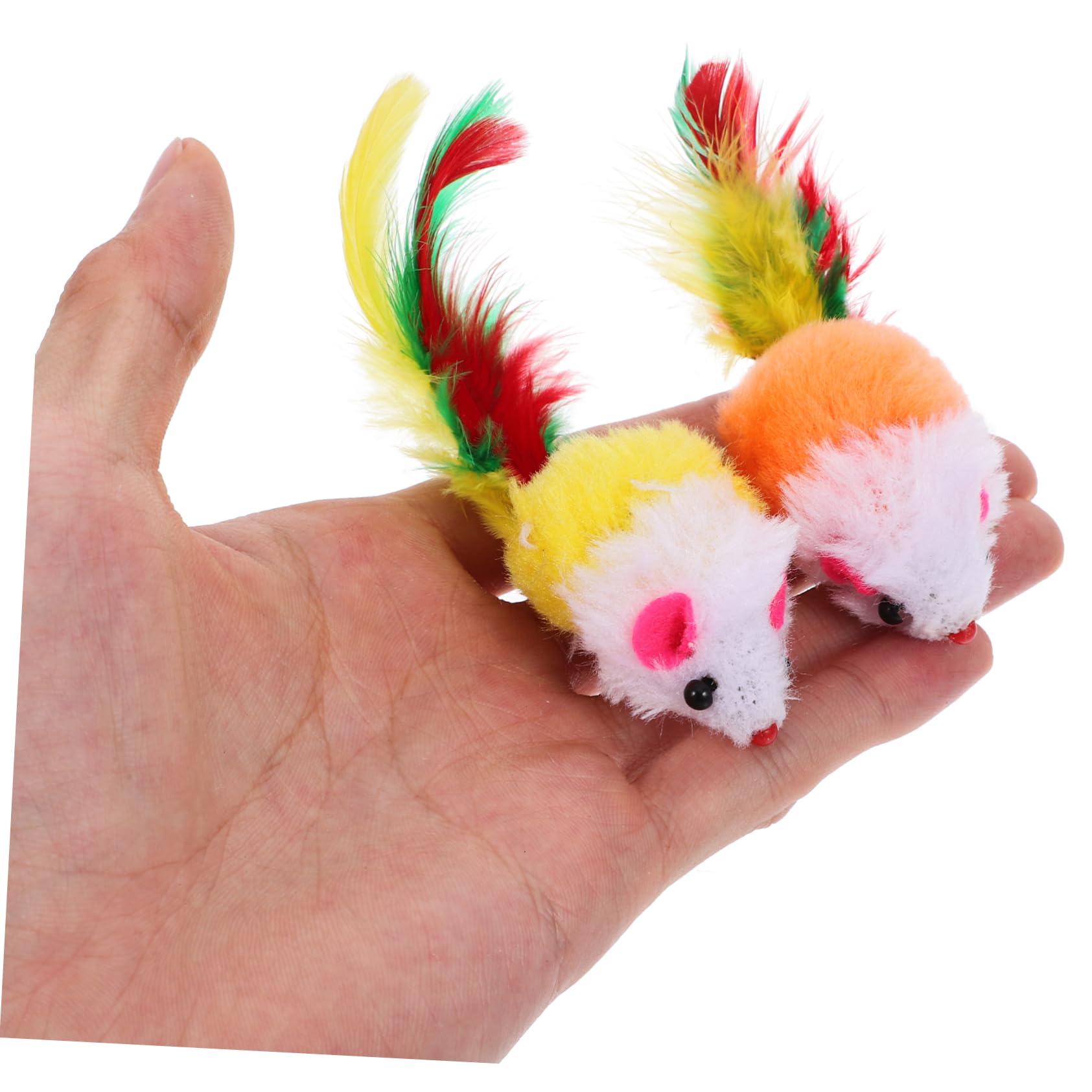FRCOLOR 3 Juegos De Juguetes Interactivos con para Gatos Ratones con Pelo Sonajero Juguetes Estimulantes para Mascotas para Diversión En Interiores (20 Piezas X 3)