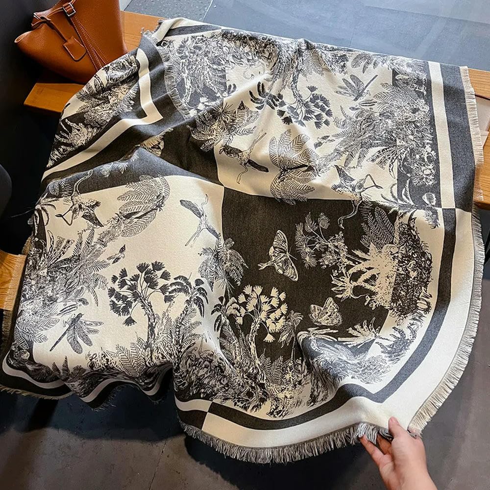 Bufanda de Invierno de Lujo para Mujer, pañuelo cálido de Cachemira, chales para Mujer, Bufandas Gruesas y Suaves, Bufandas con borlas, estolas