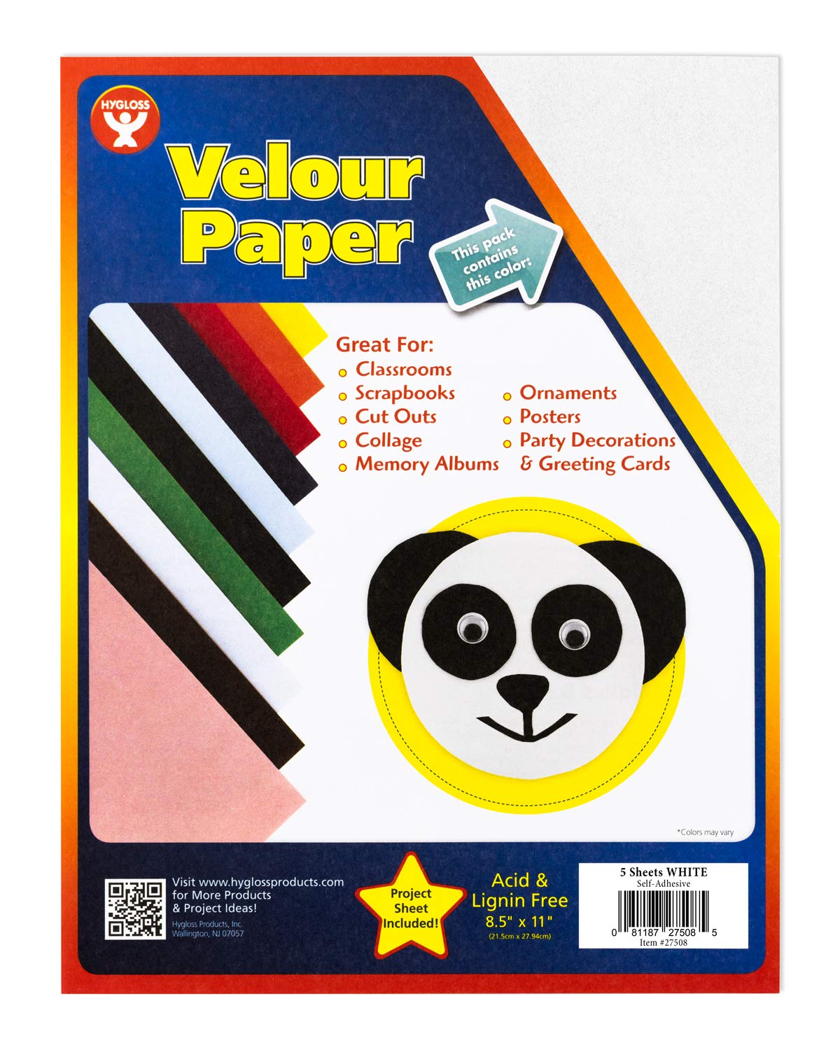 Papier velours autocollant noir Hygloss 27505 idéal pour habiller vos boîtes à bijoux