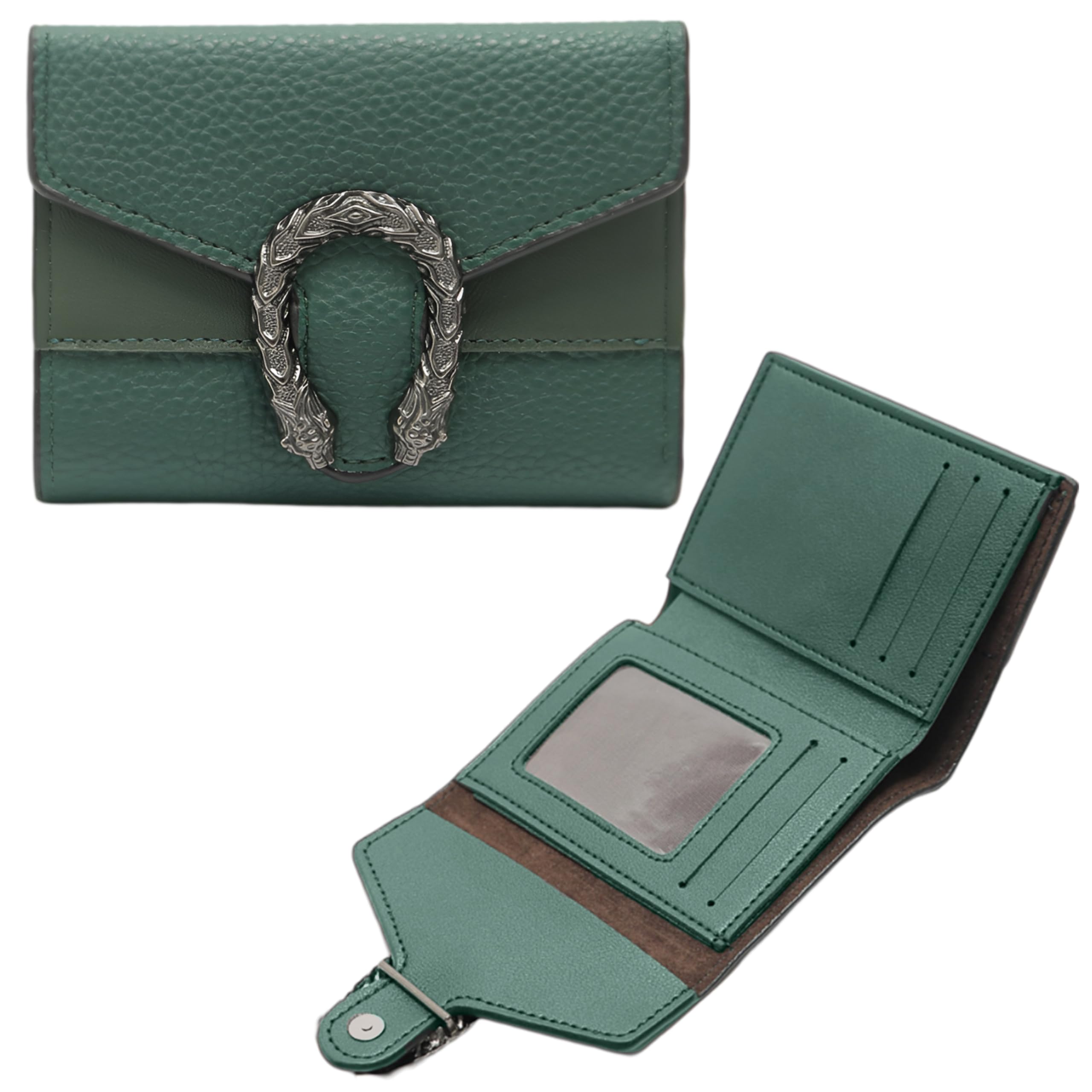 Women's Wallet -Stylish and Compact Purse Clutch Wallet for Women, Stylish Card Coin Holder, Debit Card Holder, Money Organizer and Travel Wallet for Women with 8 Slots (Green)-image-21