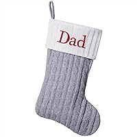 Vista 20 de Medias de Navidad con monograma de punto gris de 19.5 pulgadas. Calcetines de Navidad con inicial personalizadas, decoración de fiesta de Navidad