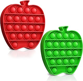 Apple Pop On It Its Popping Fidget Toys - Bubble Push Toy Stress Reliever - Anxiety Relief Sensory Popper Toys for Kids/Adults - Stress Relief Toy Set of Green and Red Apples