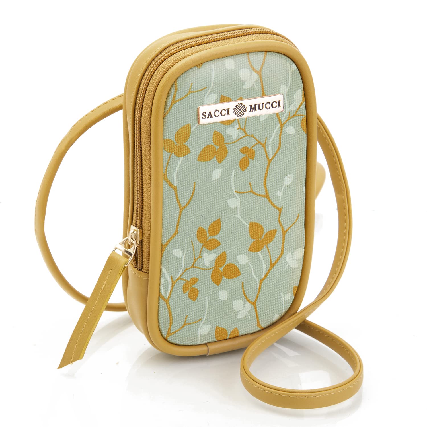 SACCI MUCCI Womens Crossbody Vegan Leather Sling Bag/Ladies Purse for Mobile/Cell Phone (19 x 12 x 3.5cm) (Mustard) (B0BW8PQF3P) Amazon Price History, Amazon Price Tracker