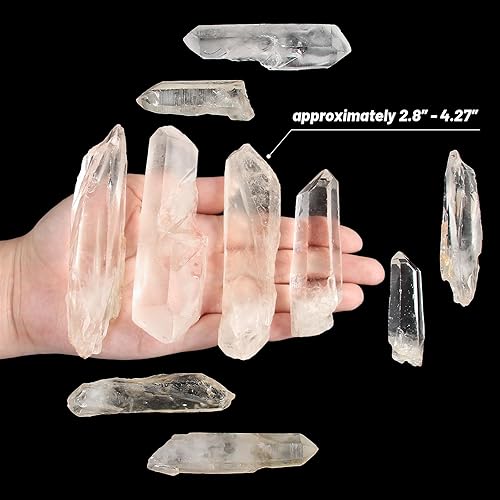 Miniatura 2 de Puntos grandes de cuarzo transparente crudo de 1.1 libras, cristales de cuarzo transparente naturales a granel, cristal de cuarzo de alta energía