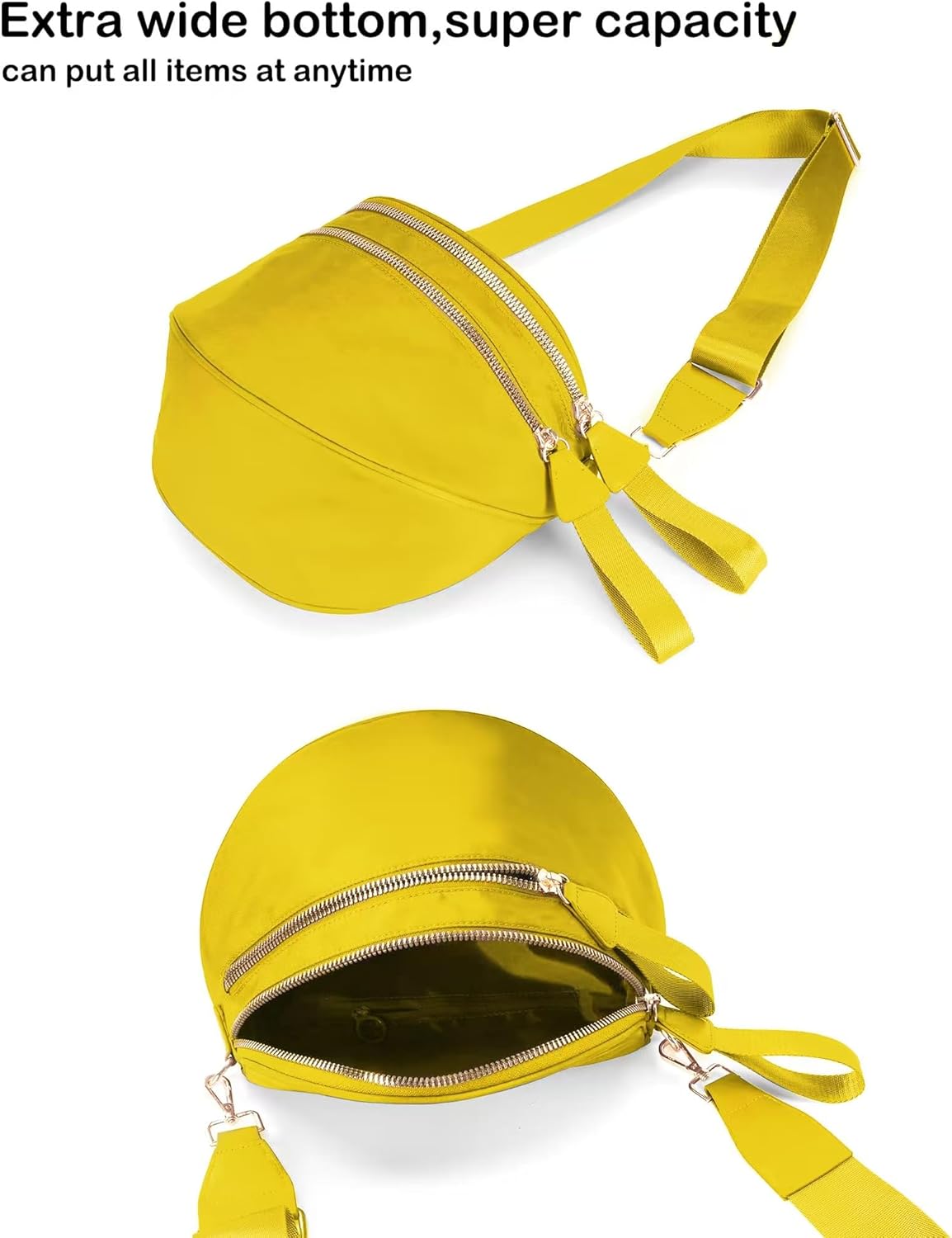 FEIBOON Spacious Nylon Crossbody Bag Bum Bag Handbags Wallets Purses Trendy Shoulder Bag for Women