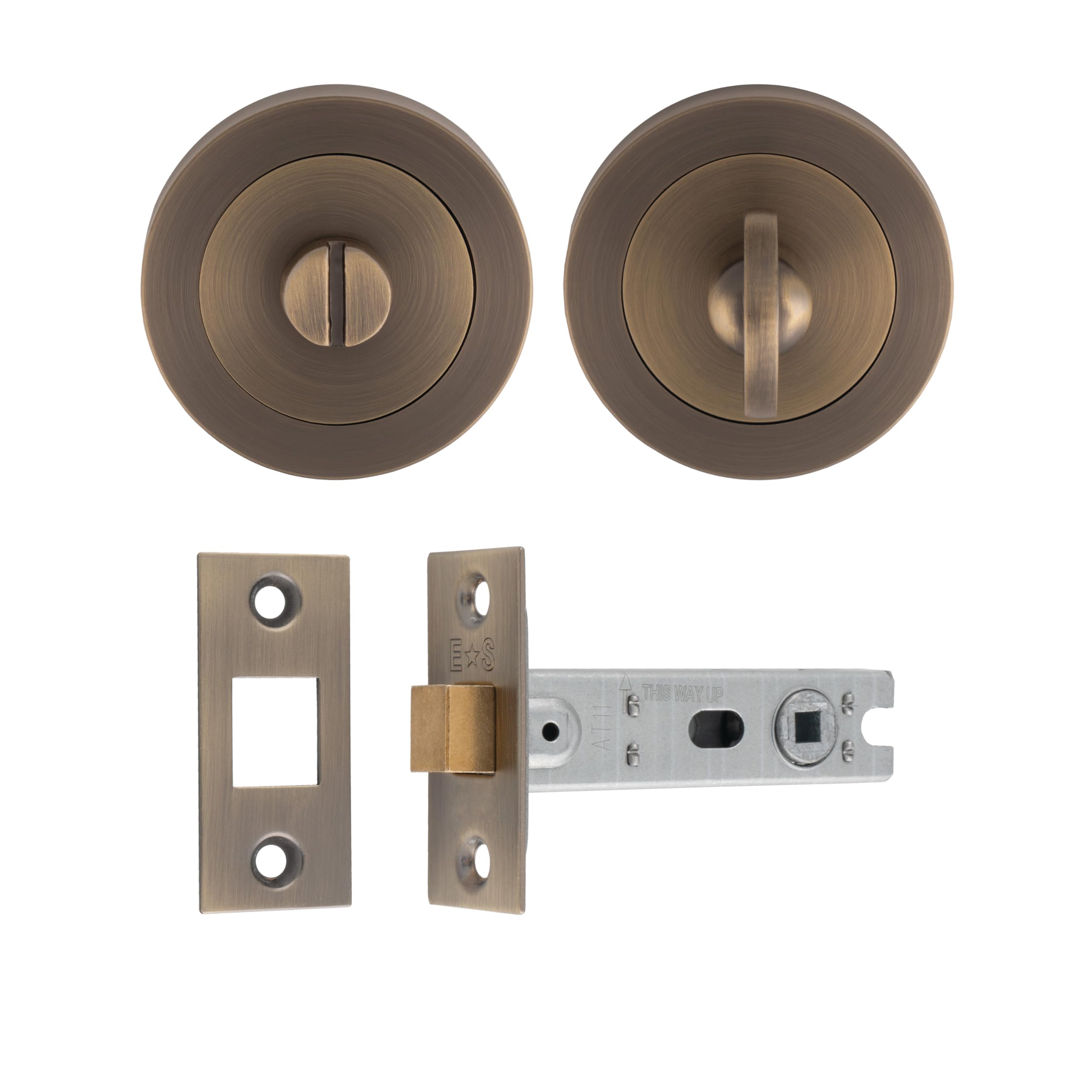 Ultimate Door Privacy Pack in Antique Brass