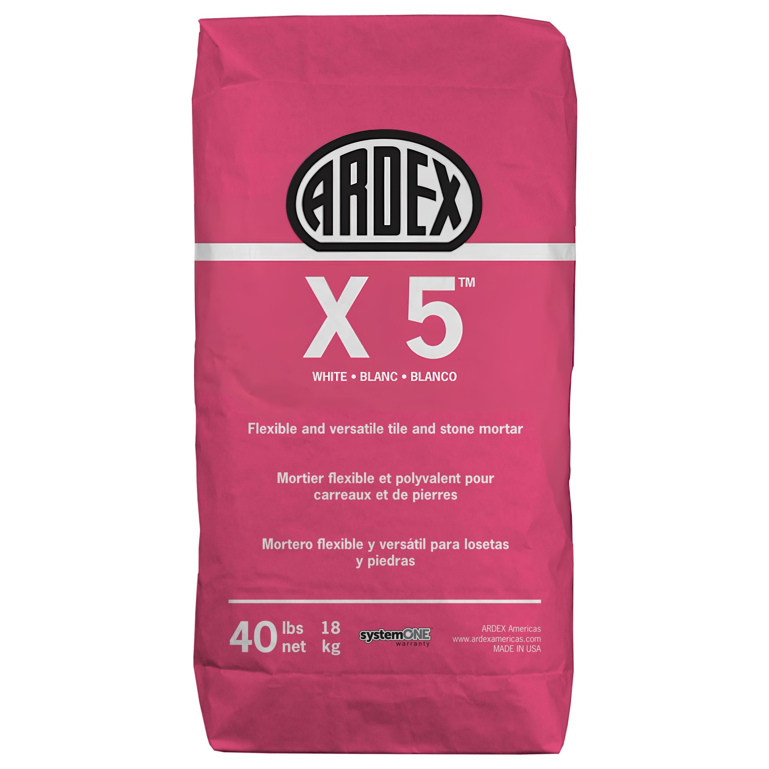 Ardex X 5 Flexible and Versatile Tile & Stone Thin-set Mortar (White) 40 Lb Bag