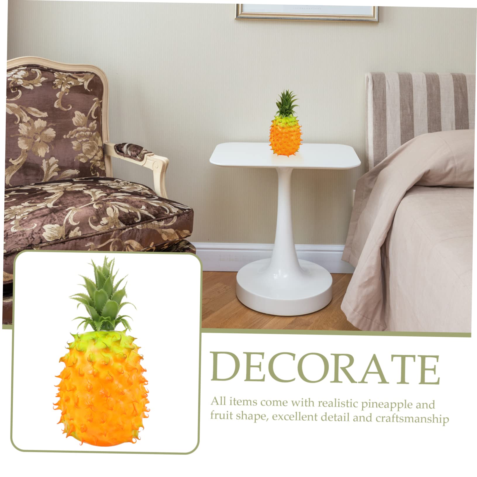 Zerodeko Modelo de Piña Artificial Realista de PU y Espuma para Hogar