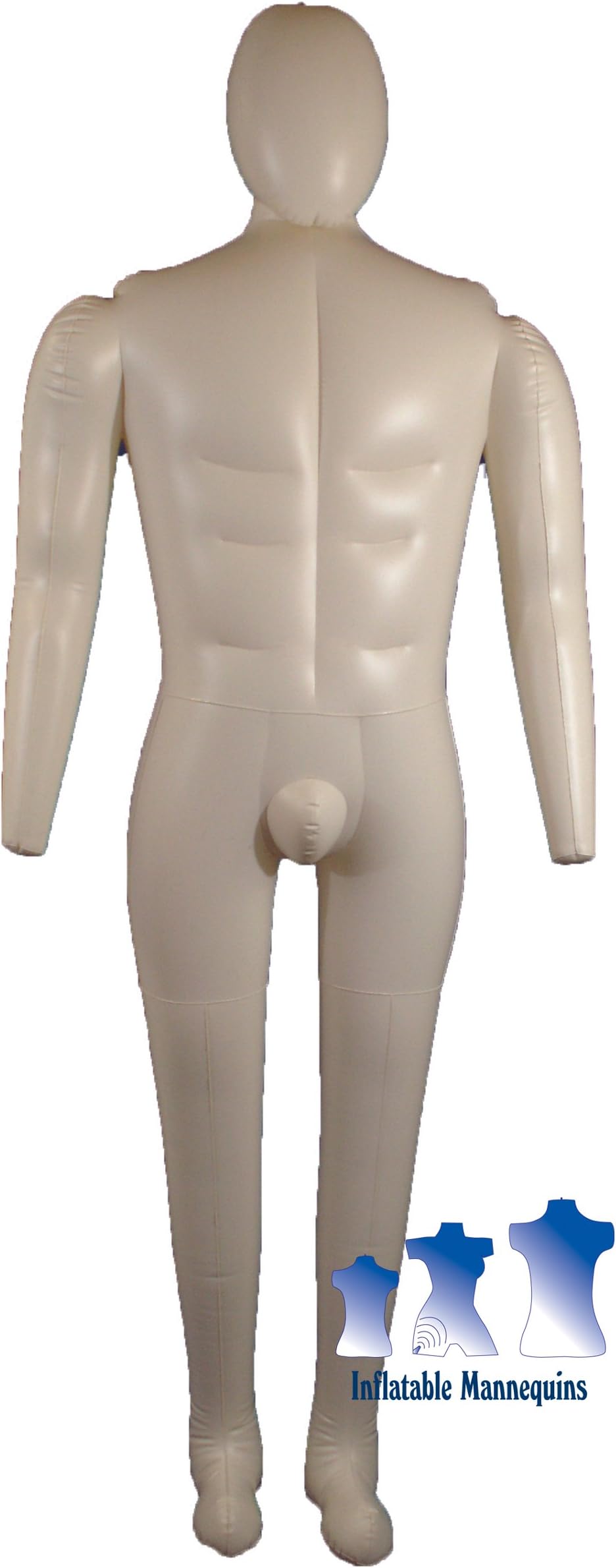 Extra-Large Inflatable Male Mannequin, Full-Size with Head & arms (Ivory)