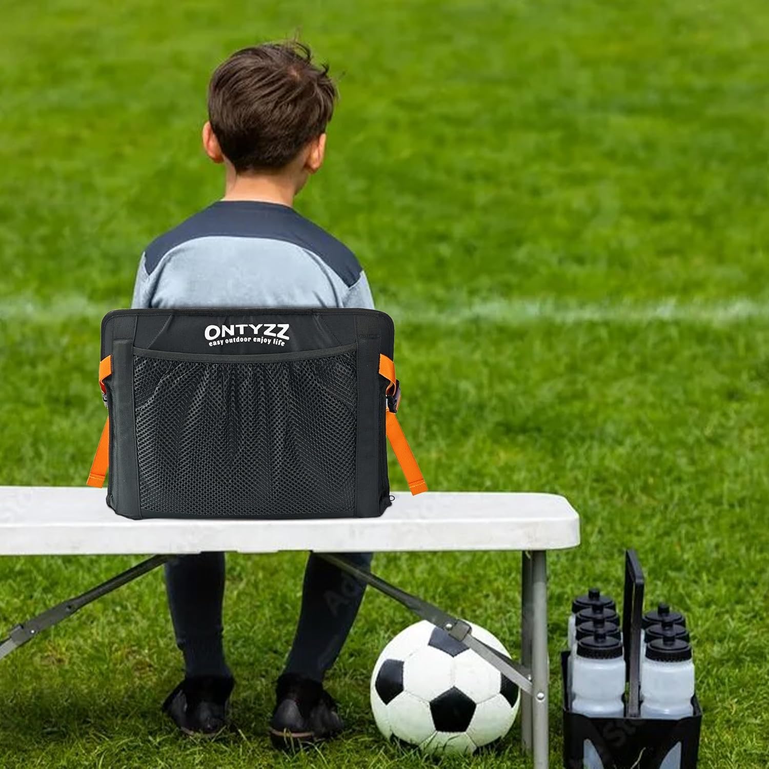 Asientos de Estadio con 2 Cojines Hinchables Asiento Portátil para Tribuna Jardín Al Aire Libre Conciertos Camping Ultra Ligero Plegable Cojín para Asientos de Estadio con Respaldo