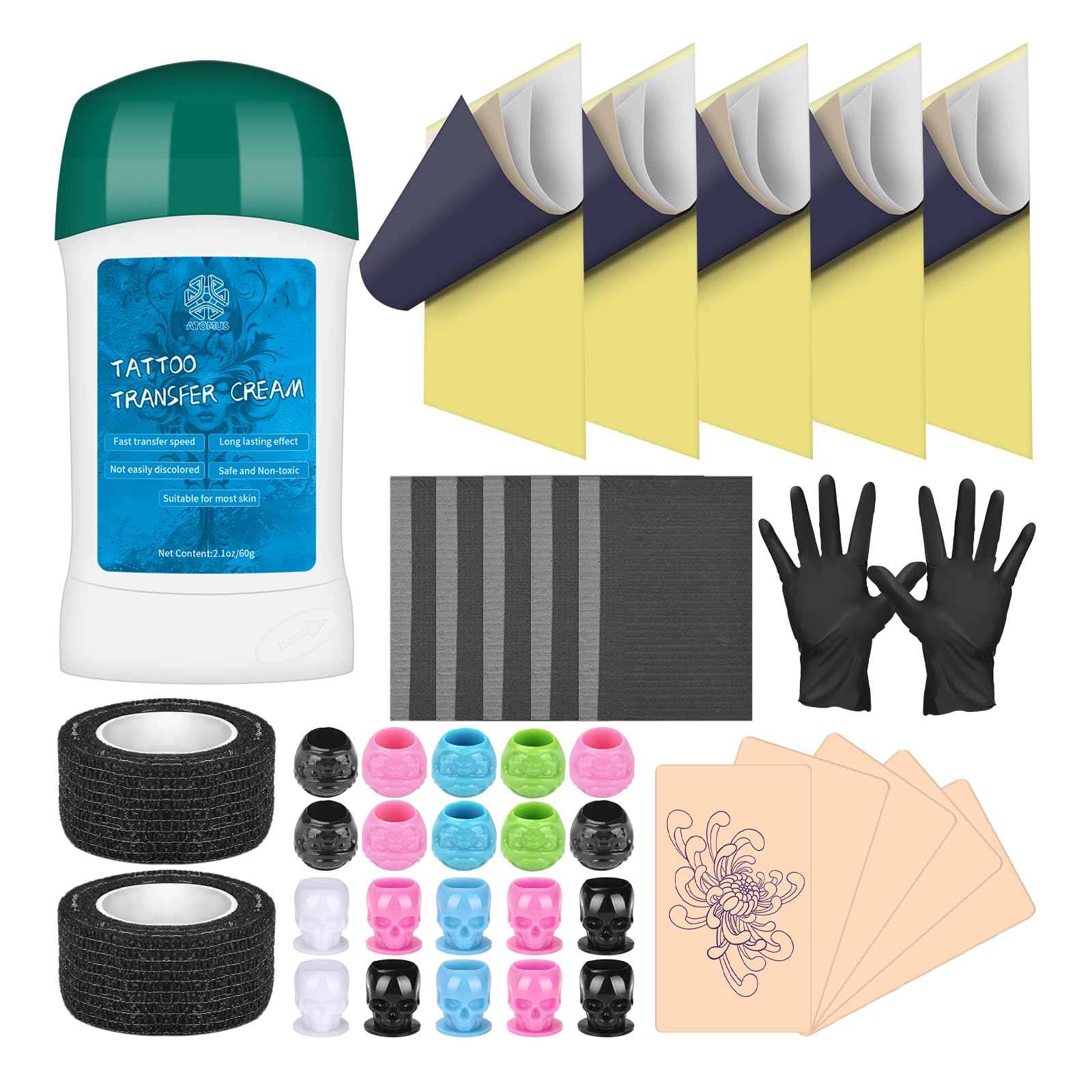 BAMTTOO Tattoo Practice Kit - Tattoo Transfer Practice Set - Multicolor - Not Water Resistant - Adult, En Storlek