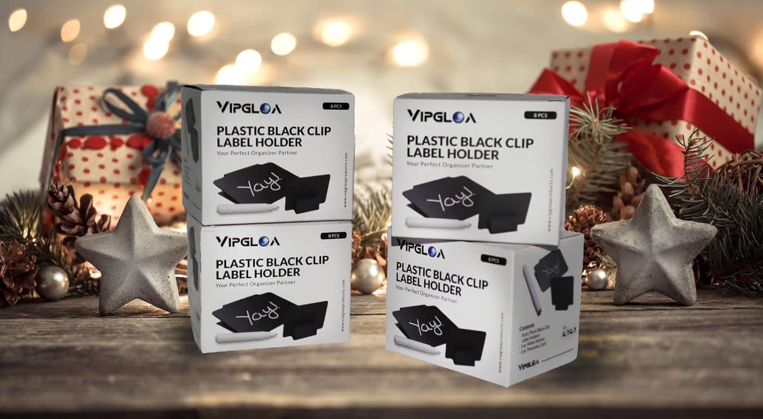 36 Pieces Basket Labels Clip Set, Include 32 Pieces Kitchen Clip Label Holder Removable PVC Bin with 4 Pieces Chalk Marker for Basket Pantry Organization Box (Black Label Clip, White Pen)