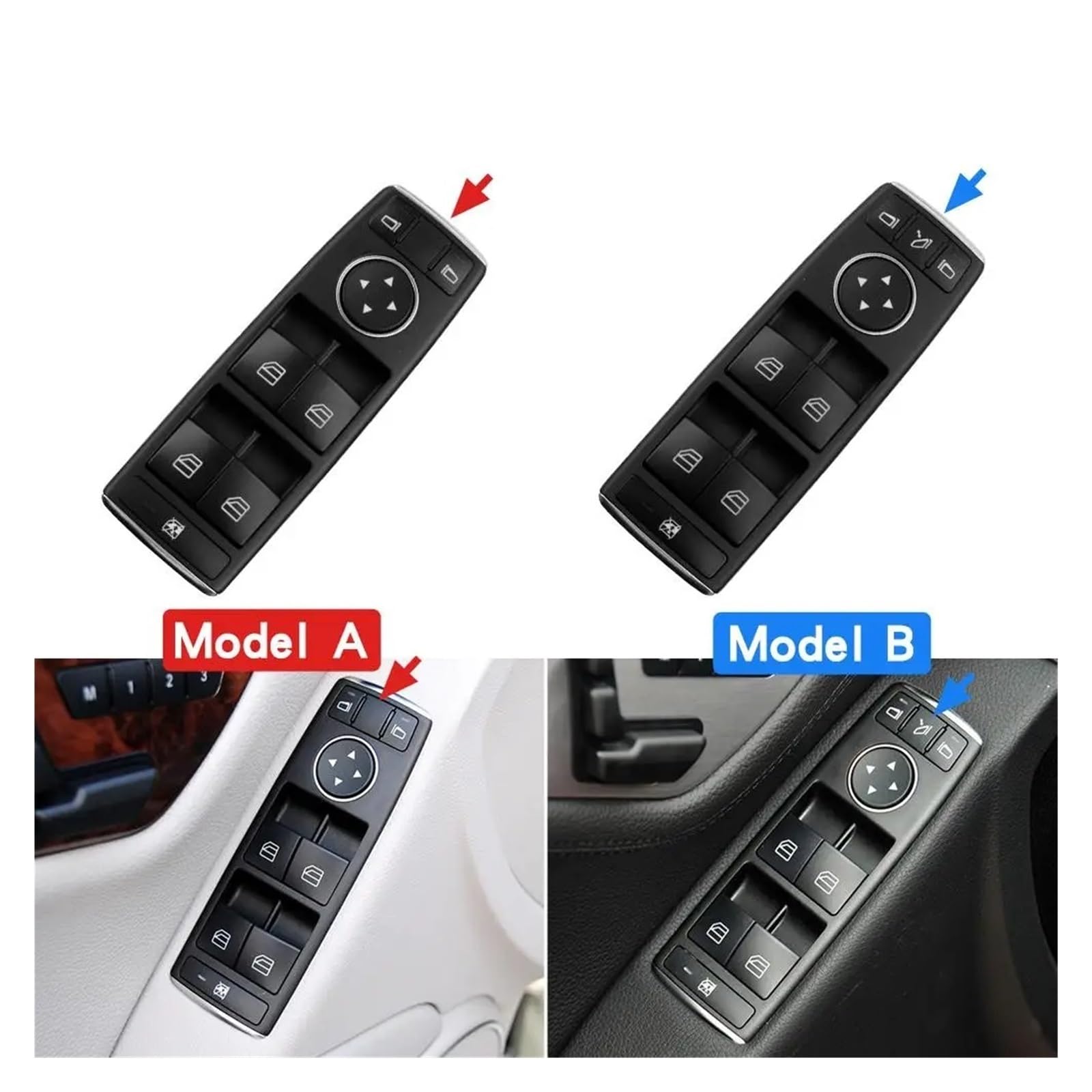 2049055402 Dla C/E Dla Klasy GLK W204 W212 Elektryczny przełącznik szyby głównej Przycisk Przełącznik szyby po stronie kierowcy Przełączniki szyb samochodowych(Model B)