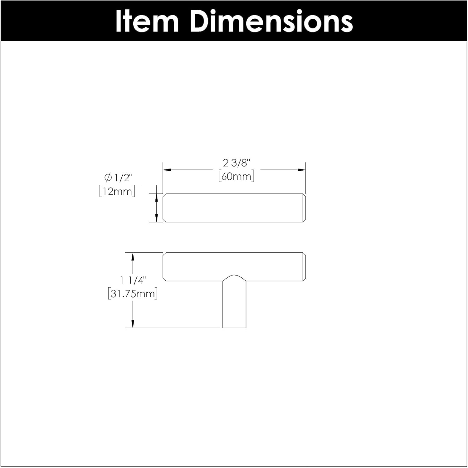 Hickory Hardware 10 Pack Solid Core Kitchen Cabinet Knobs, Luxury Cabinet and Dresser Knobs, Handle Pulls for Doors & Drawers, 2-3/8 Inch, Matte Black, Bar Pulls Collection