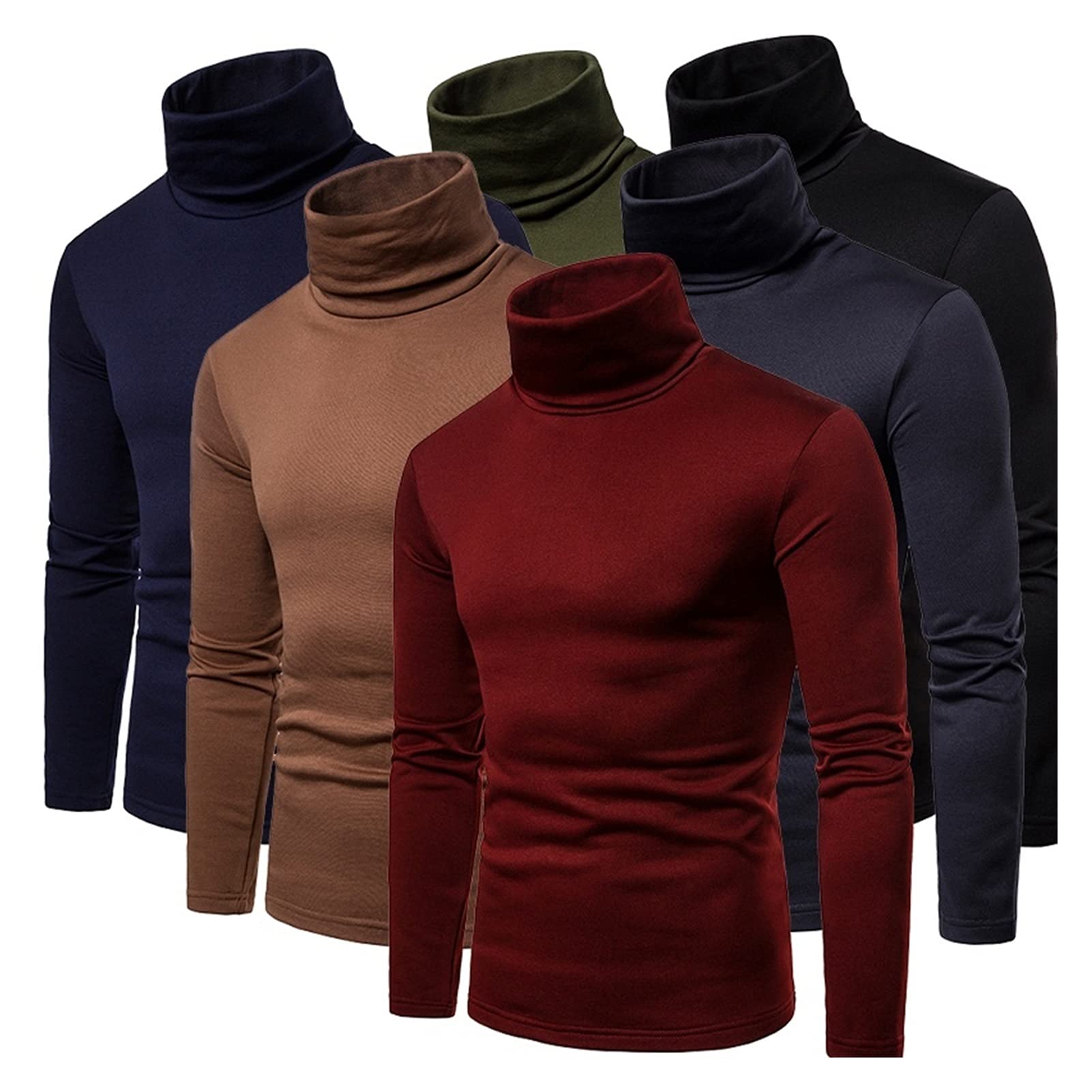 Haut Thermique à Col Roulé Homme - Manches Longues, Coupe Ajustée - Sous-vêtement Chaud Pour Sport, Quotidien