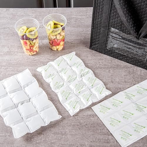 Miniatura 6 de Restaurantware Delivery Tek - Hojas de hielo de 11.4 x 7.7 pulgadas, 10 paquetes fríos duraderos, diseño fácil de usar, a prueba de fugas, bolsas de