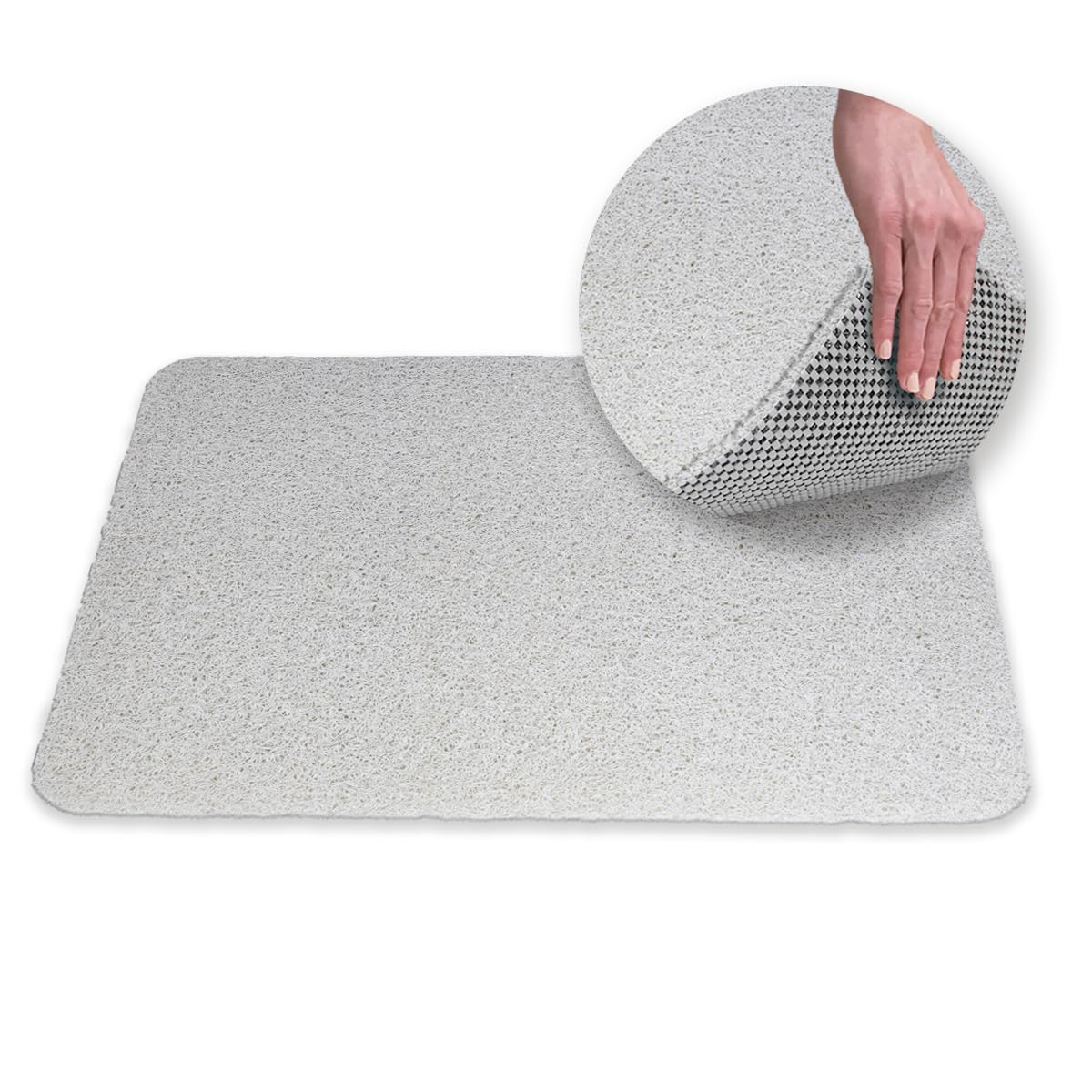 Jml White Bath Mat Non Slip Anti Mould - Bathroom Mats For Inside The Bath Or Shower - Quick Dry Soft Bathmat Lets Water Pass Through (, 60 X 40 Cm (Rectangular))