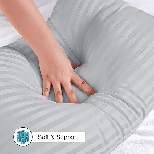 Miniatura 3 de EIUE Almohadas de cama para dormir, paquete de 2 almohadas tamaño Queen, almohadas para dormir de lado y de espalda, almohadas rellenas de