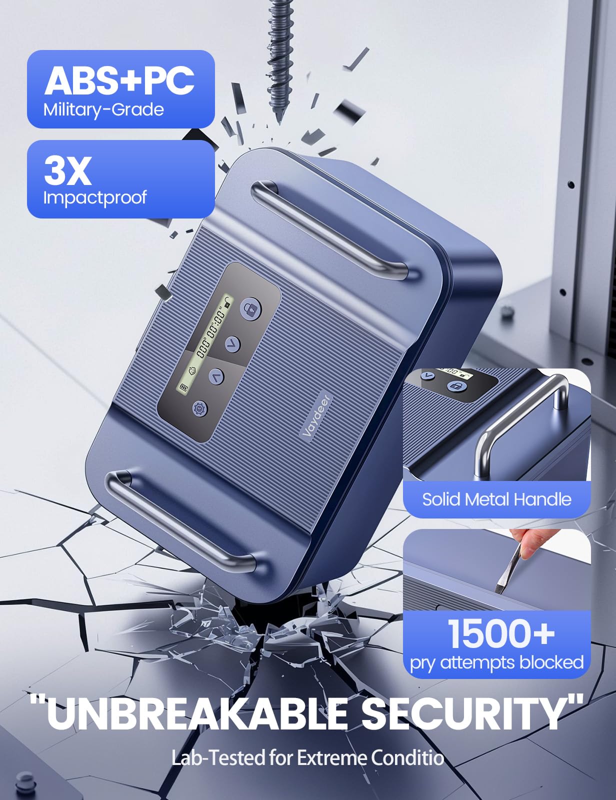 VAYDEER Caja de seguridad para teléfono móvil con temporizador [seguro para niños] [teléfono móvil prisión] [resistente a la rotura] [caja de dinero con cerradura] [caja de llaves con temporizador