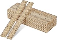 Vista 9 de KINJOEK 144 paquetes de reglas de madera de 6 pulgadas a granel de madera de pino de doble cara regla escolar pequeña que mide para el hogar
